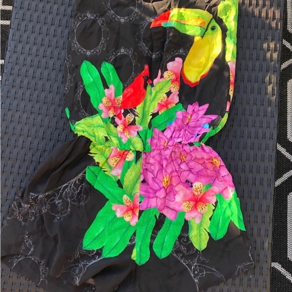 Aqua Bendita Silk Toucan jumpsuit! - Picture 3 of 8